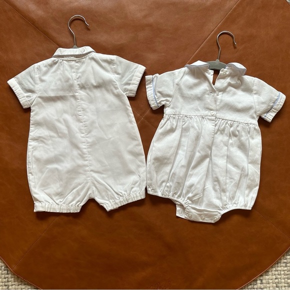 2 Adorable Onesies - Sarah Louise England Size Newborn & Anavini Size 6M - Picture 5 of 6